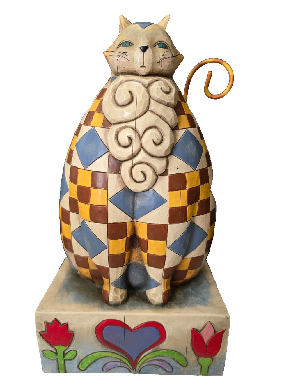 2004 Jim Shore Heartwood Creek 10" Patchwork Cat